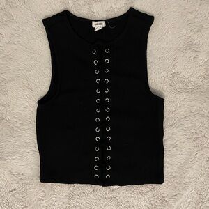 Garage Laced Front Tank Top